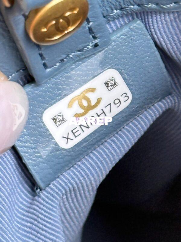 Replica Chanel 31 Mini Shopping Bag Chain Clutch Shiny Lambskin and Suede Goatskin &Gold-Tone Metal AS3656 Blue 10