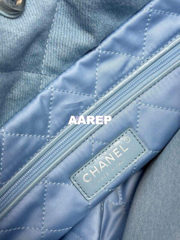 Replica Chanel NEW 25SS 22 Handbag Denim & Silver Metal AS3260 AS3261 Blue 8