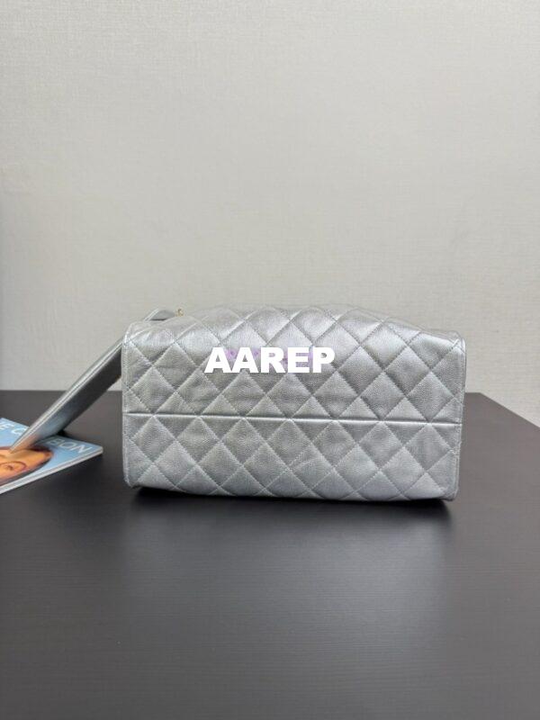 Replica Chanel 25C Large Bucket Bag in Grained Calfskin AS5311 Metallic Silver 11