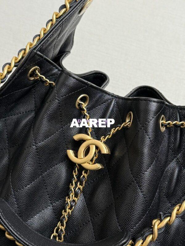 Replica Chanel 25C Large Bucket Bag in Grained Calfskin AS5311 Black 7