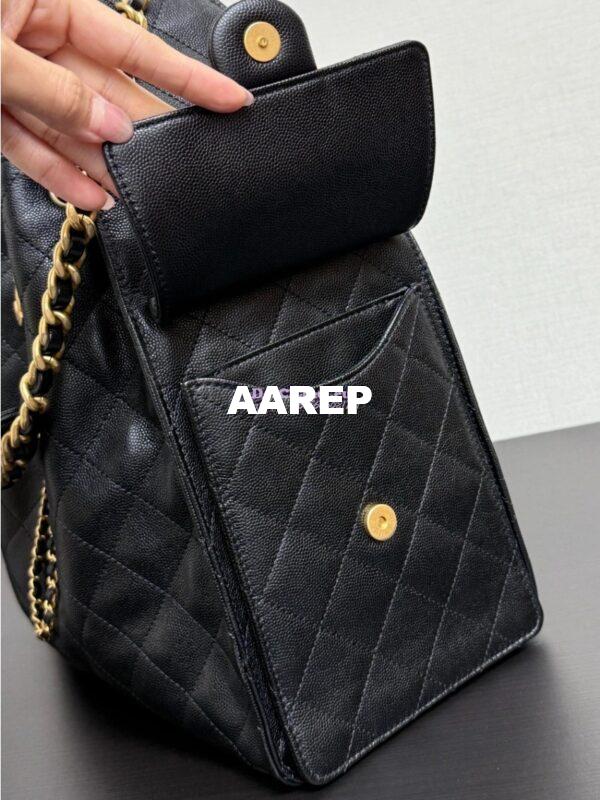 Replica Chanel 25C Large Bucket Bag in Grained Calfskin AS5311 Black 8