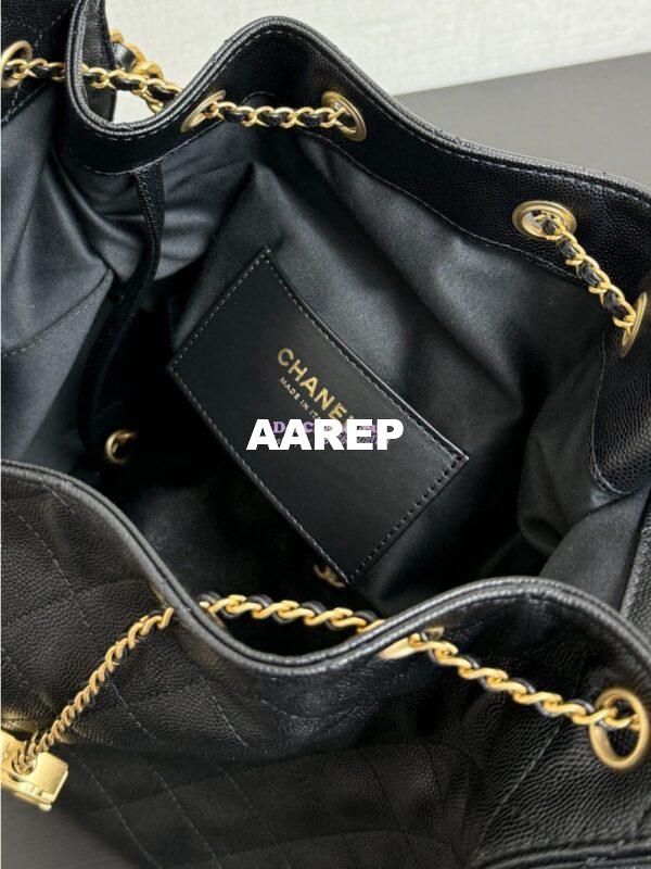 Replica Chanel 25C Large Bucket Bag in Grained Calfskin AS5311 Black 9