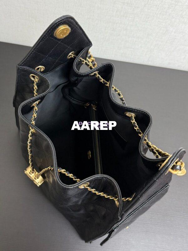 Replica Chanel 25C Large Bucket Bag in Grained Calfskin AS5311 Black 10
