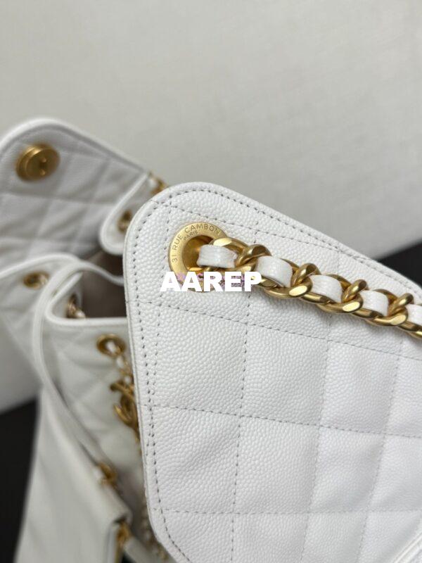 Replica Chanel 25C Large Bucket Bag in Grained Calfskin AS5311 White 7