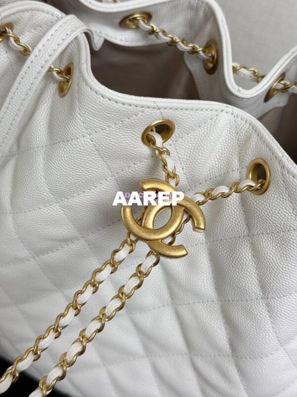 Replica Chanel 25C Large Bucket Bag in Grained Calfskin AS5311 White 8