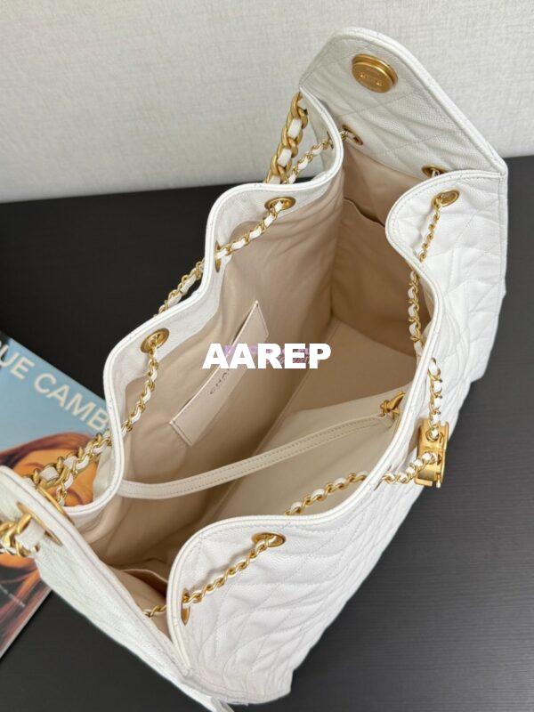 Replica Chanel 25C Large Bucket Bag in Grained Calfskin AS5311 White 9