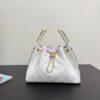 Replica Chanel 25C Large Bucket Bag in Grained Calfskin AS5311 White