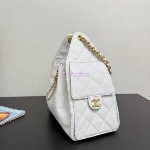 Replica Chanel 25C Small Bucket Bag in Grained Calfskin AS5293 White 2