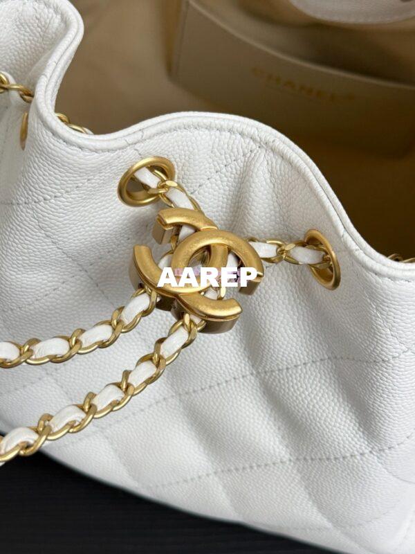 Replica Chanel 25C Small Bucket Bag in Grained Calfskin AS5293 White 6
