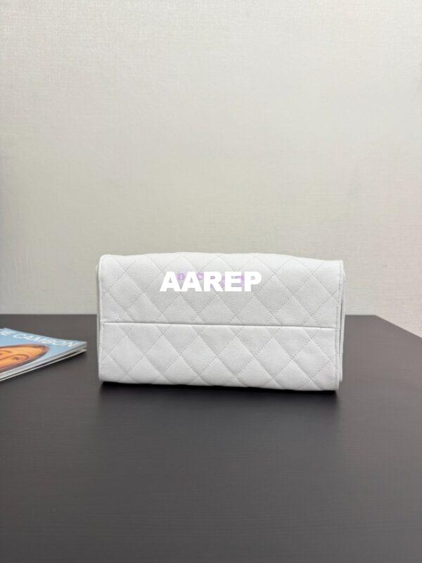 Replica Chanel 25C Small Bucket Bag in Grained Calfskin AS5293 White 11