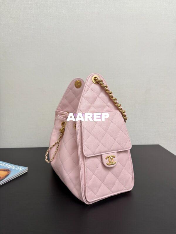 Replica Chanel 25C Small Bucket Bag in Grained Calfskin AS5293 Pink 4