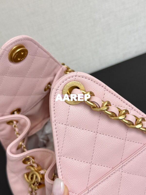 Replica Chanel 25C Small Bucket Bag in Grained Calfskin AS5293 Pink 8