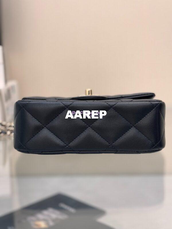 Replica Chanel 25P Braided and Pearls Handled Mini Flap Bag in Lambskin AS5367 Black 16