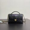 Replica Chanel 25P Braided and Pearls Handled Mini Flap Bag in Lambskin AS5367 Black