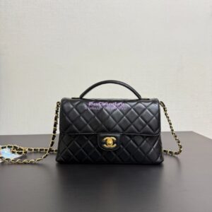 Replica Chanel 25P Flap Bag With Top Handle  AS5356 Black