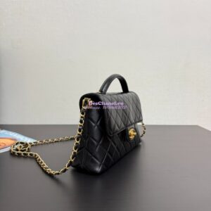 Replica Chanel 25P Flap Bag With Top Handle  AS5356 Black 2
