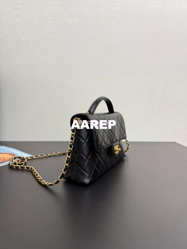 Replica Chanel 25P Flap Bag With Top Handle  AS5356 Black 4