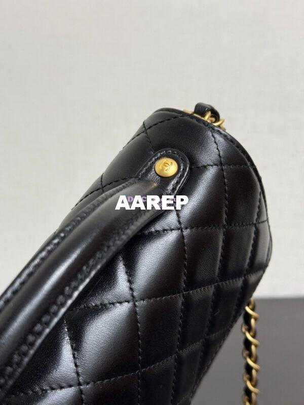 Replica Chanel 25P Flap Bag With Top Handle  AS5356 Black 6