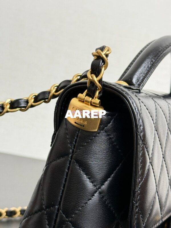 Replica Chanel 25P Flap Bag With Top Handle  AS5356 Black 7