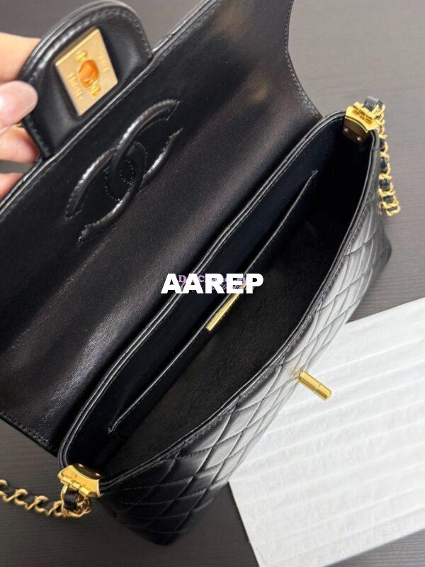 Replica Chanel 25P Flap Bag With Top Handle  AS5356 Black 10