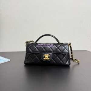 Replica Chanel 25P Mini Flap Bag With Top Handle AS5354 Black
