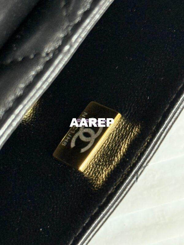 Replica Chanel 25P Mini Flap Bag With Top Handle AS5354 Black 9