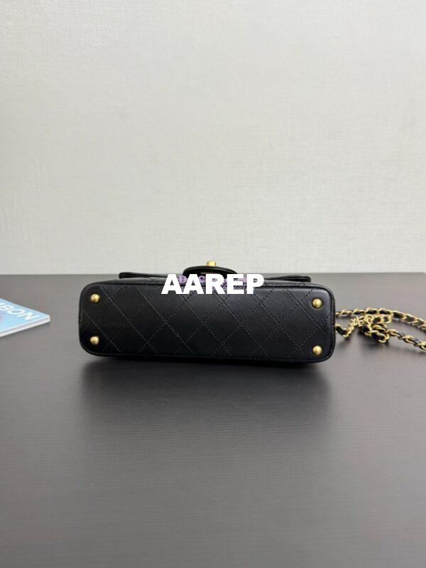 Replica Chanel 25P Mini Flap Bag With Top Handle AS5354 Black 11