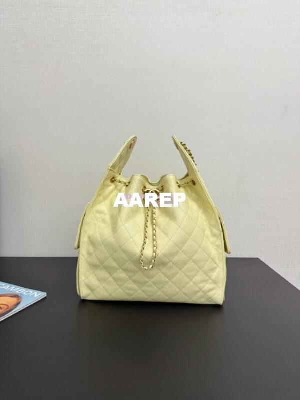 Replica Chanel 25C Large Bucket Bag in Grained Calfskin AS5311 Pastel Yellow 5