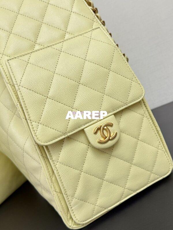 Replica Chanel 25C Large Bucket Bag in Grained Calfskin AS5311 Pastel Yellow 6