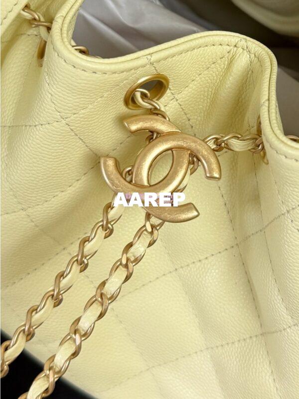 Replica Chanel 25C Large Bucket Bag in Grained Calfskin AS5311 Pastel Yellow 8