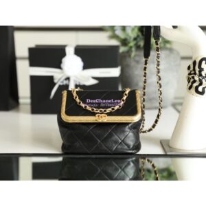 Replica Chanel Lambskin Kiss-Lock Clasp Bag AS1886 Black 2
