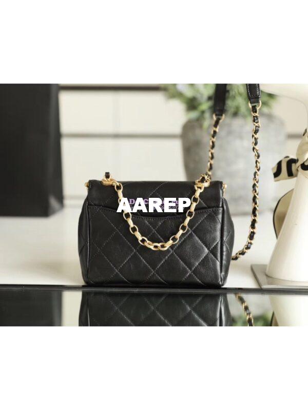 Replica Chanel Lambskin Kiss-Lock Clasp Bag AS1886 Black 4