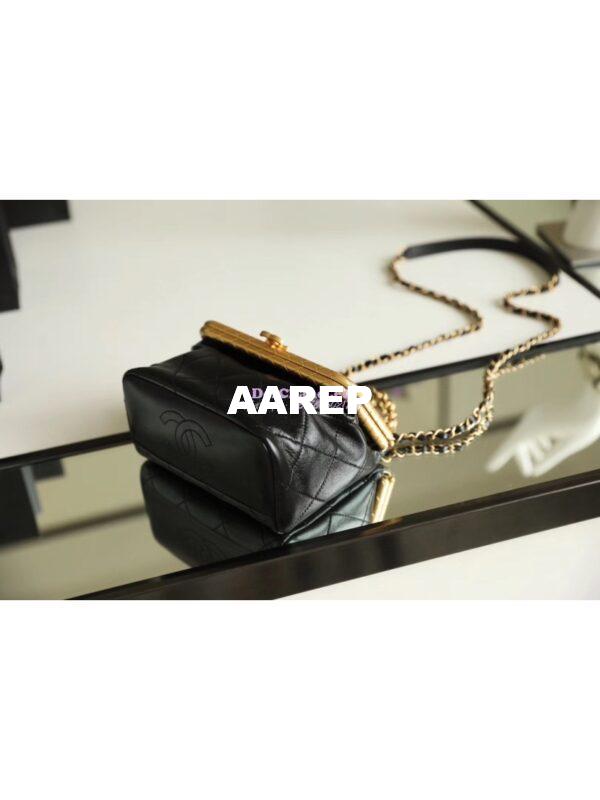 Replica Chanel Lambskin Kiss-Lock Clasp Bag AS1886 Black 5