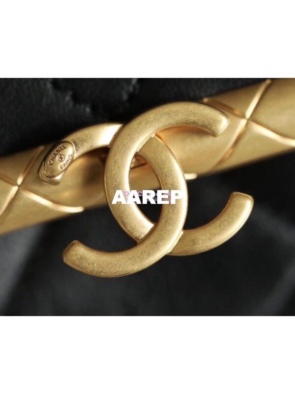 Replica Chanel Lambskin Kiss-Lock Clasp Bag AS1886 Black 10