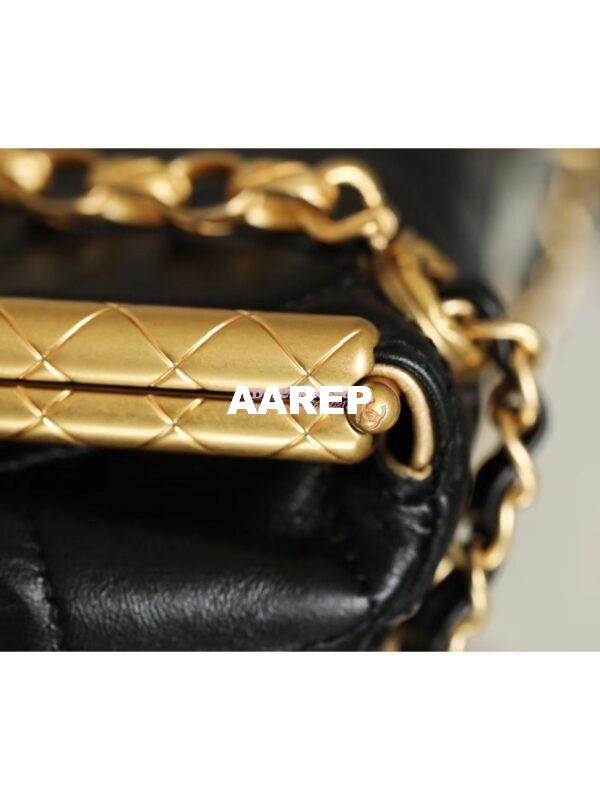 Replica Chanel Lambskin Kiss-Lock Clasp Bag AS1886 Black 12