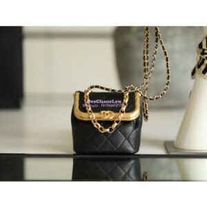 Replica Chanel Small Lambskin Kiss-Lock Bag AS1885 Black