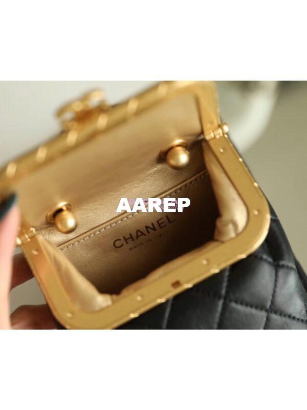 Replica Chanel Small Lambskin Kiss-Lock Bag AS1885 Black 8