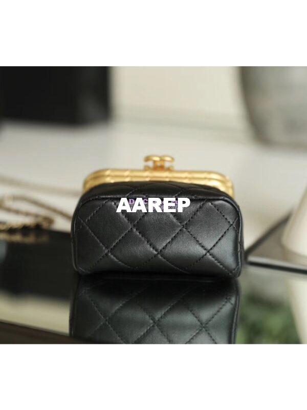 Replica Chanel Small Lambskin Kiss-Lock Bag AS1885 Black 11