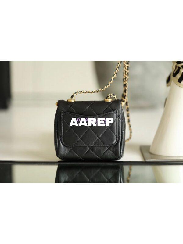 Replica Chanel Small Lambskin Kiss-Lock Bag AS1885 Black 12