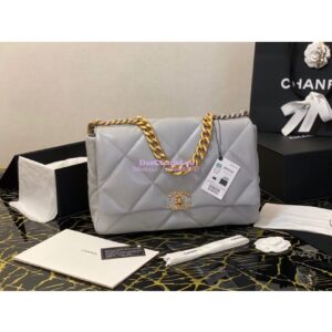 Replica Chanel 19 Maxi Flap Bag AS1162 Lambskin Grey