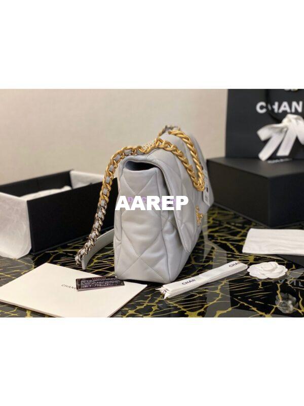 Replica Chanel 19 Maxi Flap Bag AS1162 Lambskin Grey 6