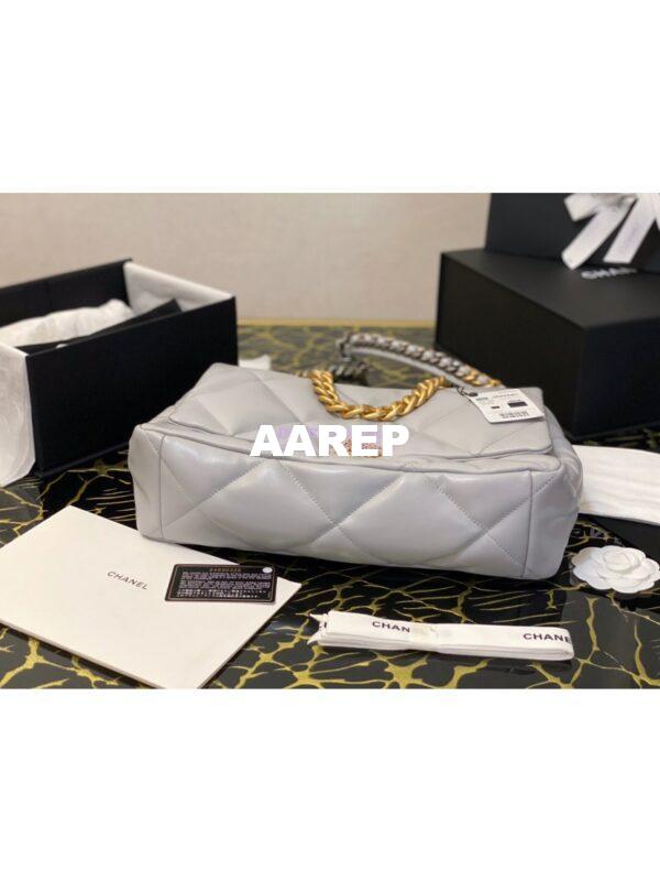 Replica Chanel 19 Maxi Flap Bag AS1162 Lambskin Grey 7