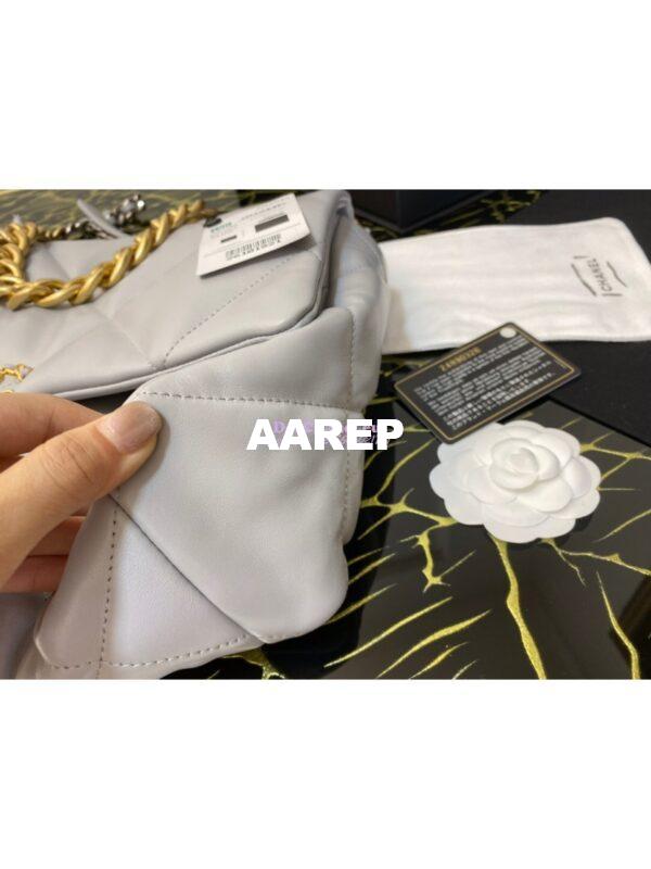 Replica Chanel 19 Maxi Flap Bag AS1162 Lambskin Grey 8