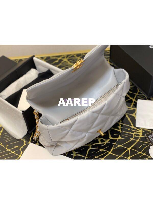 Replica Chanel 19 Maxi Flap Bag AS1162 Lambskin Grey 10
