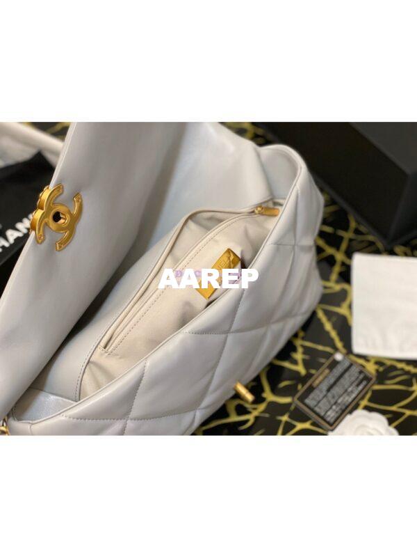 Replica Chanel 19 Maxi Flap Bag AS1162 Lambskin Grey 11