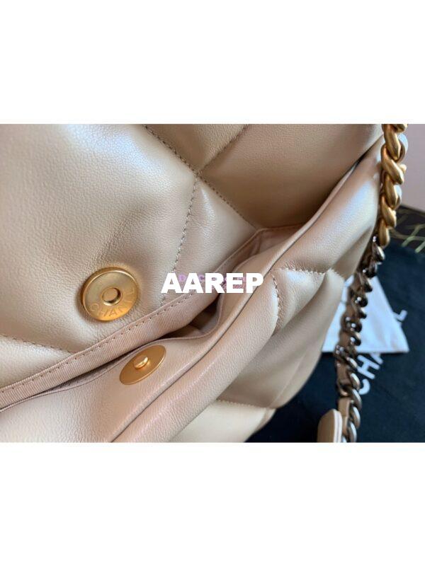 Replica Chanel 19 Maxi Flap Bag AS1162 Lambskin Beige 9