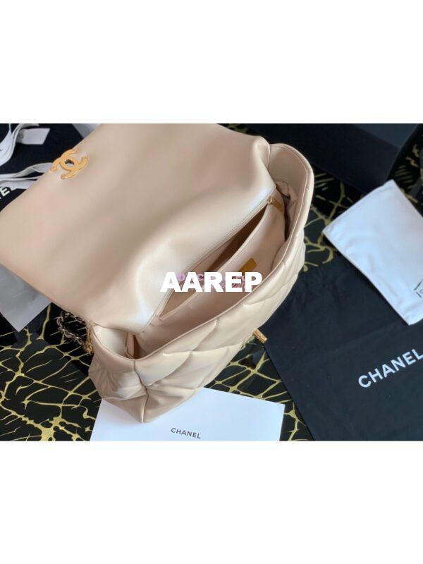 Replica Chanel 19 Maxi Flap Bag AS1162 Lambskin Beige 10