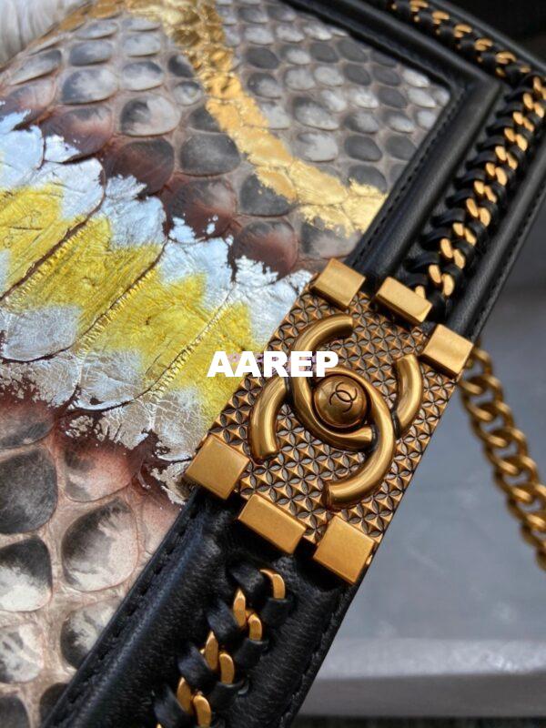 Replica Chanel Python Boy Bag with Handle 25 4