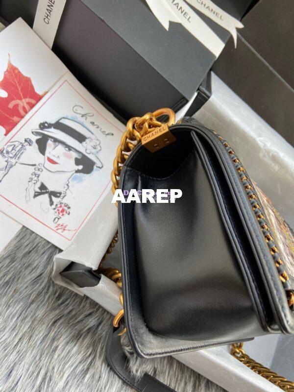 Replica Chanel Python Boy Bag with Handle 25 5