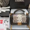 Replica Chanel Python Boy Bag with Handle 25